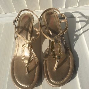 Lily Pulitzer Gold Metallic Wedge  Sandals